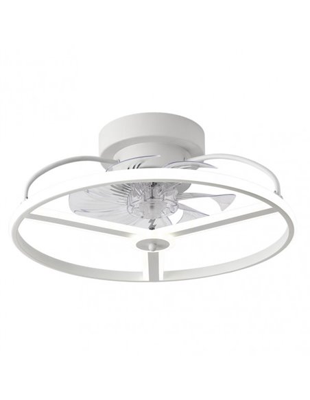 Lüfter 60w DC Bora Weiß 8 Flügel Transp. 18x50x50cm 6 Geschwindigkeiten 3 Farben mit Fernbedienung, Memory, Timer und Regler