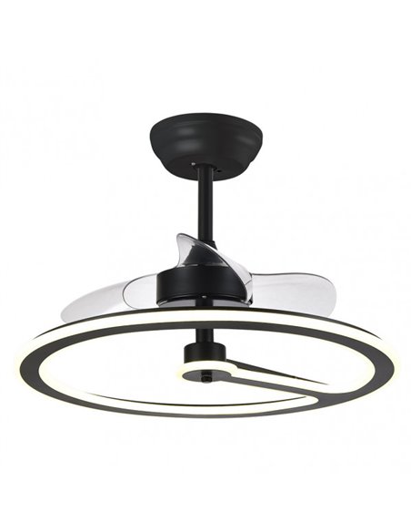 Fan 110w Dc Chom Black 3 Blades Transp. 46/66x62x62cm 6 speeds 3 Colors with remote, Memory And Timer 9350lm