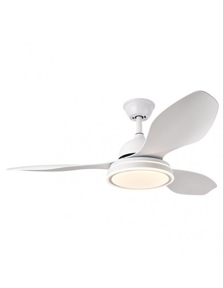 Ventilatore 48w Dc Datoo Bianco 3 Pale Bianche 6 velocità 33/48x122x122cm 3 Colori con telecomando, memoria e Timer 4080lm