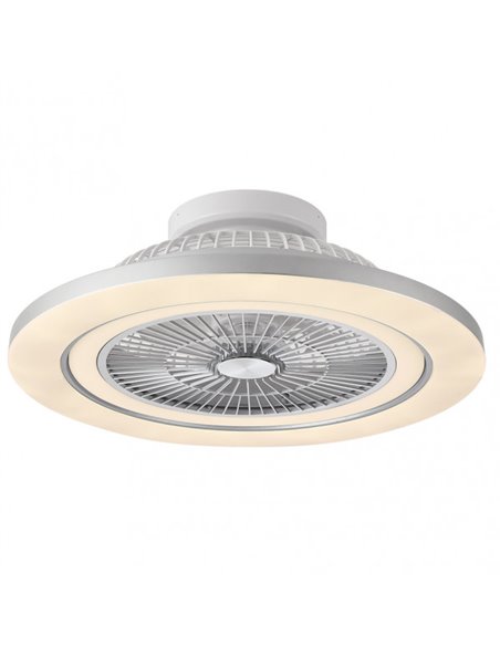 Fan 72w Dc Mato Nickel 5 Blades Transp. 22x58x58cm 6 speeds 3 Colors with remote, memory, timer and intensity regulator