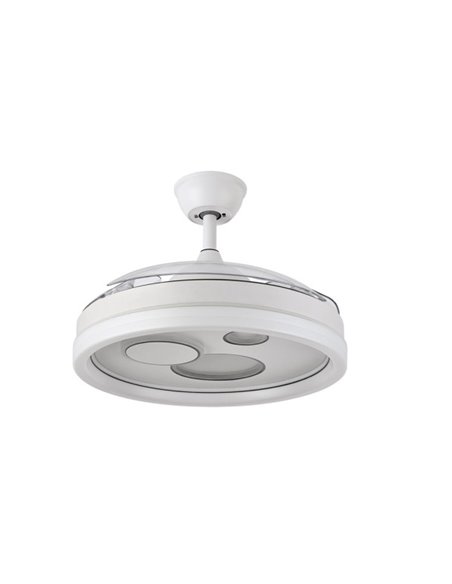 Ventilateur Dc Turia 72w 6120lm Blanc 3 Asp. 32/47x50/107d. 3 couleurs avec télécommande + minuterie + mémoire