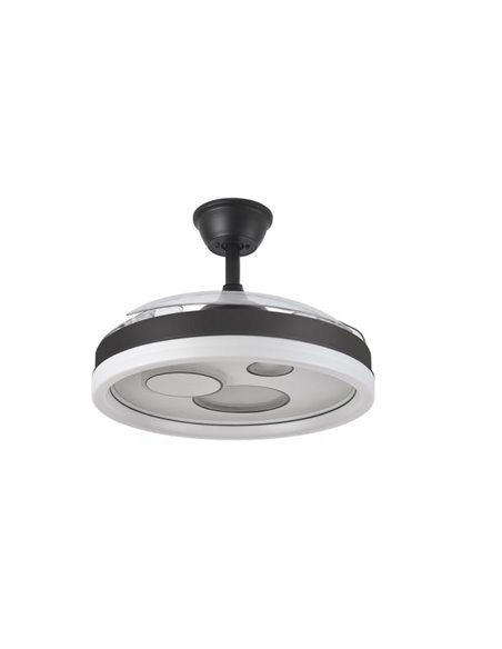 Ventilateur Dc Turia 72w 6120lm Noir/blanc 3 Asp.desp. 32/47x50/107d. 3 couleurs avec télécommande + minuterie + mémoire
