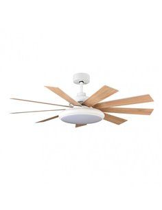 Ventilador Dc Pireo 36w Blanco 9 Aspas Blanca/haya  6 Vel 3Colores 3800lm 132d C/remoto, Memoria Y Temporizador 2