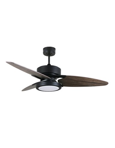 Dc Cross Fan 30w Nero 3 pale Grigio/rovere 6 velocità 3 colori 3250lm 132d Telecomando, memoria e timer