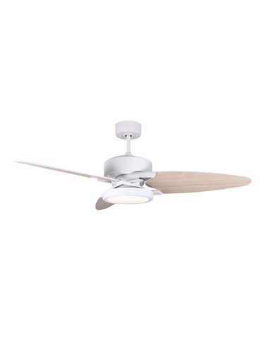 Dc Cross Fan 30w White 3 Blades White/beech 6speeds 3 Colors 3250lm132d Remote, Memory And Timer