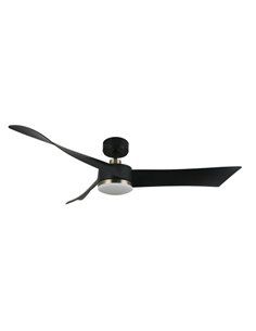 Ventilador Dc Tempel 26w Negro/cuero 3 Aspas 132d 6vel. 3 Colores 2950lm  C/remoto, Memoria Y Temporizador 2