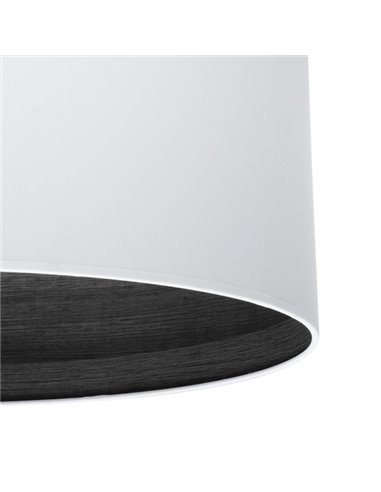 Sobremesa Tatiana 1xe27 Niquel/blanco-madera Negra 63x30x30 Cm