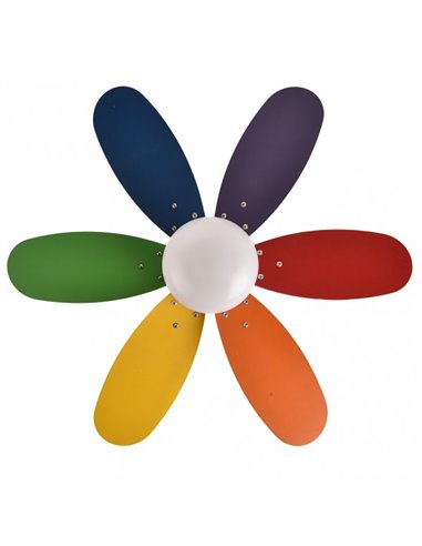 Fan Dc Alves 2xe27 White 6 Blades Rev. Pastel/Intenso 41x85d with Remote and Timer