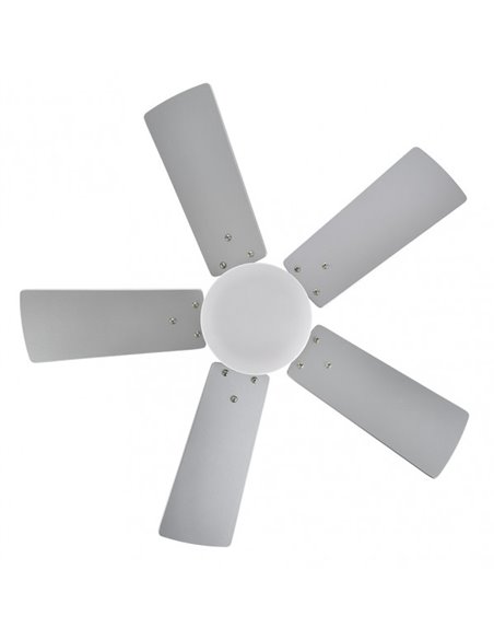 DC Marta Fan 36w Nickel 5 Flügel Rev. Buche/Silber 41x76d 3240lm mit Fernbedienung, Speicher und Timer 3000k,4000k,6000k