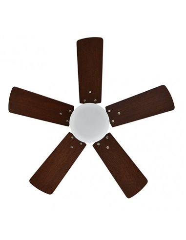 Dc Marta Ventilatore 36w Pelle 5 Pale Rev. Cherry/noce 41x76d 3240lm con Telecomando, Memoria e timer 3000k,4000k,6000k