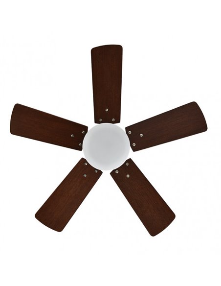 Dc Marta Ventilatore 36w Pelle 5 Pale Rev. Cherry/noce 41x76d 3240lm con Telecomando, Memoria e timer 3000k,4000k,6000k