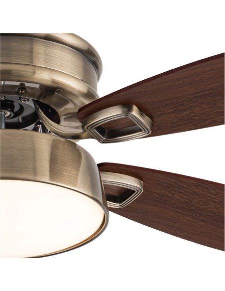 Ventilatore 30w Dc Braw Pelle 5 Pale Noce/Rovere 6 velocità 3 Colori 106.7d con Telecomando, Memoria E Timer 2850lm