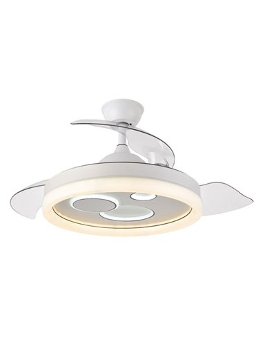 Dc Turia Ventilatore 72w 6120lm Bianco 3 Asp. A Incasso 32/47x50/107d. 3 colori con telecomando+timer+memoria