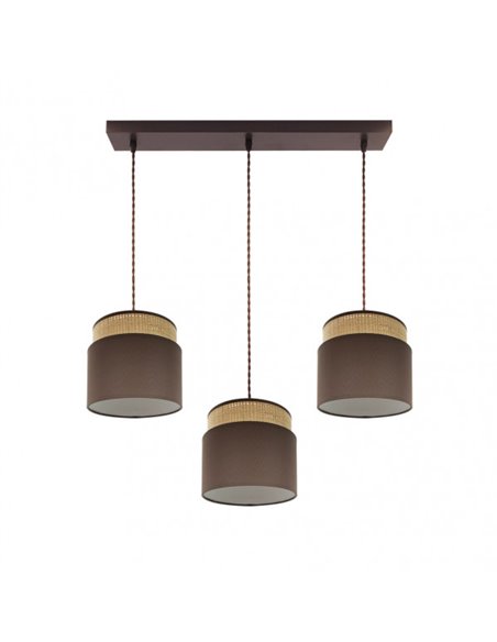Striscia Kandy 3xe27 Naturale/marrone Regx68x19 Cm