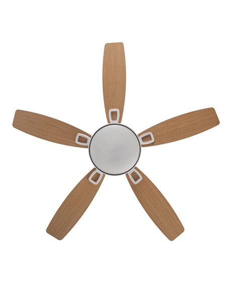 Ventilatore 30w Dc Braw Bianco 5 Pale Bianco/faggio 6 velocità 3 Colori 106.7d con Telecomando, Memoria E Timer 2850lm