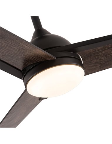 Ventilatore 22w Dc Argestes Nero 3 Pale Grigio 6Velocità 3Colori 2180lm 132D con Telecomando, Memoria e Timer