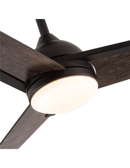 Ventilatore 22w Dc Argestes Nero 3 Pale Grigio 6Velocità 3Colori 2180lm 132D con Telecomando, Memoria e Timer