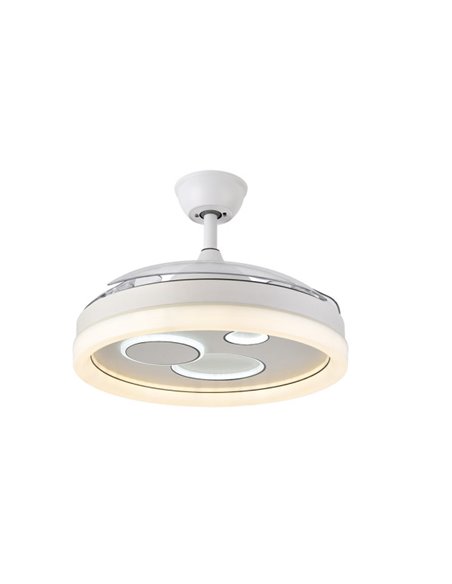 Ventilateur Dc Turia 72w 6120lm Blanc 3 Asp. 32/47x50/107d. 3 couleurs avec télécommande + minuterie + mémoire