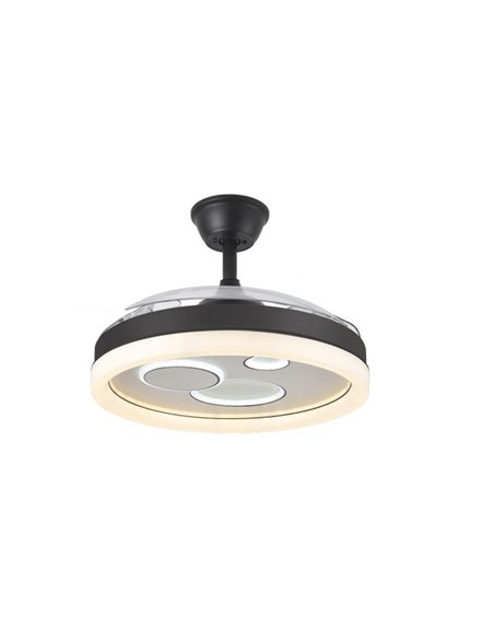 Ventilatore Dc Turia 72w 6120lm Nero/bianco 3 Asp.desp. 32/47x50/107d. 3 colori con telecomando+timer+memoria