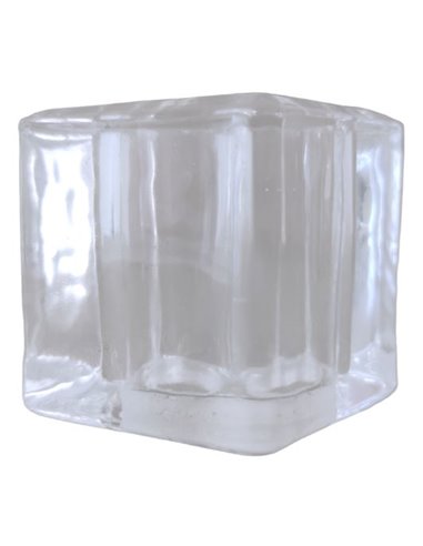 Abajur MINICUBE quadrado transparente de vidro 4,5x4,5cm com abertura de 2cm