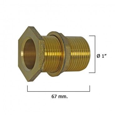 Racort de saída de tanque com rosca de 1"
