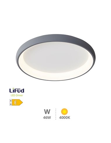 Plafón techo LED Simola redondo 46W 4000K Gris