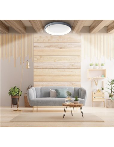 Plafón techo LED Simola redondo 46W 4000K Gris