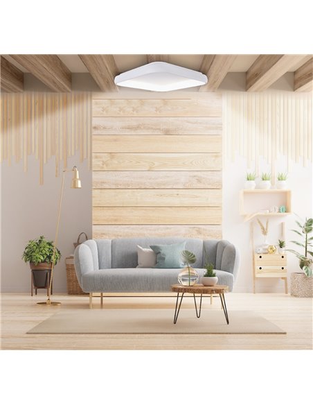 Plafon LED quadrado Simola 51W 4000K Branco