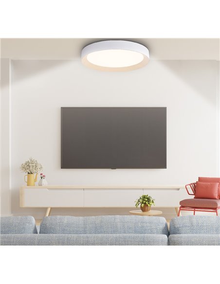 Plafón techo LED Peranka 65W 4000K Blanco + Efecto madera
