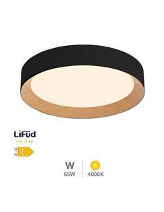 Plafón techo LED Peranka 65W 4000K Negro + Efecto madera 2