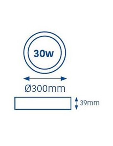 Plafón LED Gelys IP54 30W 4000K redondo blanco
