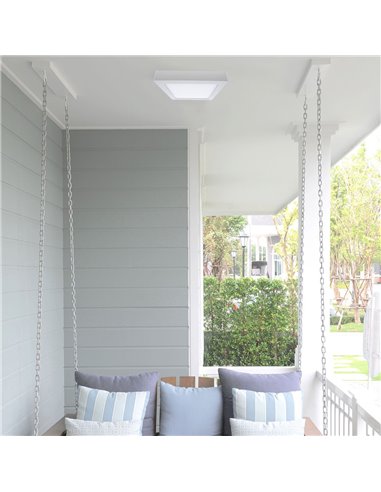 Plafón LED Gelys IP54 30W 4000K cuadrado blanco