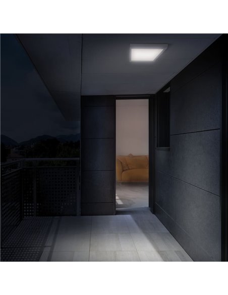 Plafón LED Gelys IP54 30W 4000K cuadrado blanco