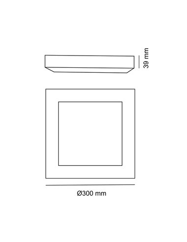 Plafón LED Gelys IP54 30W 4000K cuadrado blanco