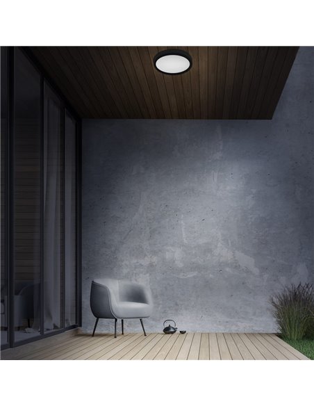 Plafón LED Gelys IP54 18W 4000K redondo antracita