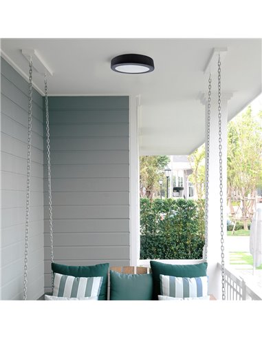 Plafón LED Gelys IP54 18W 4000K redondo antracita