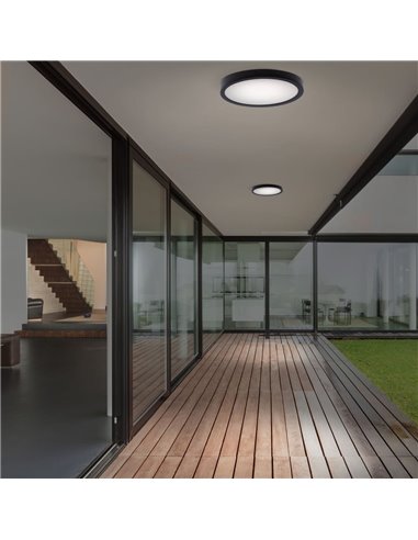 Plafón LED Gelys IP54 30W 4000K redondo antracita