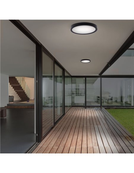 Plafón LED Gelys IP54 30W 4000K redondo antracita