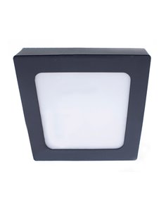 Downlight LED Gelys IP54 18W 4000K quadrado antracite