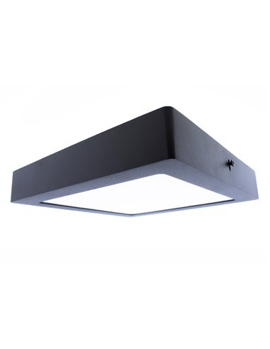 Plafón LED Gelys IP54 18W 4000K cuadrado antracita