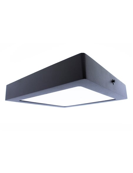 Plafón LED Gelys IP54 18W 4000K cuadrado antracita