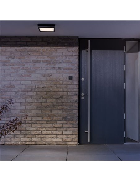 Plafón LED Gelys IP54 18W 4000K cuadrado antracita