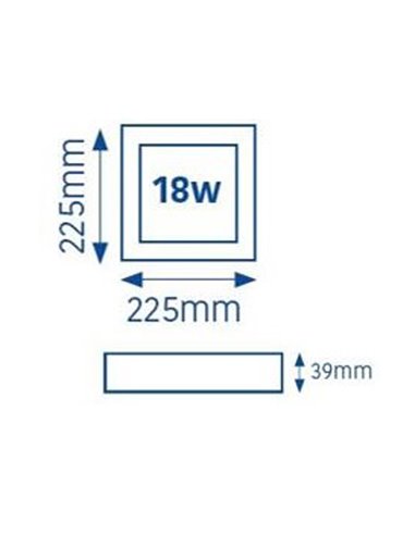 Plafón LED Gelys IP54 18W 4000K cuadrado antracita
