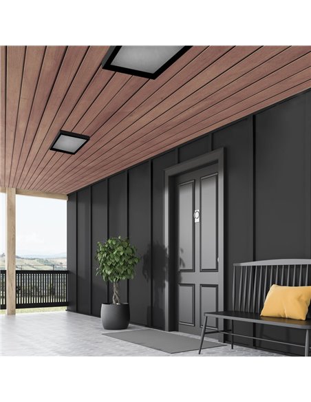 Plafón LED Gelys IP54 30W 4000K Cuadrado Antracita