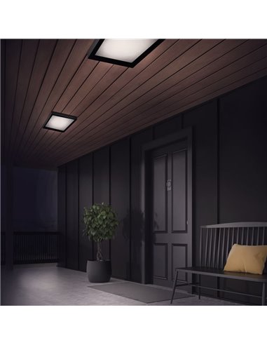 Plafón LED Gelys IP54 30W 4000K Cuadrado Antracita