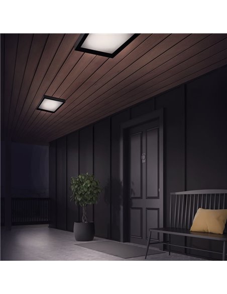 Plafón LED Gelys IP54 30W 4000K Cuadrado Antracita