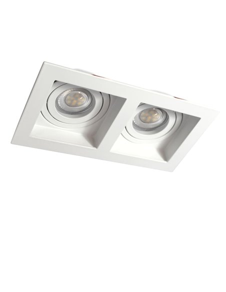 Empotrable Akrah rectangular dos luces blanco