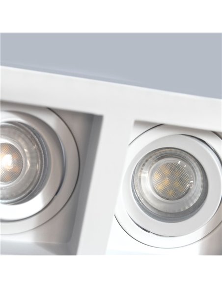 Empotrable Akrah rectangular dos luces blanco