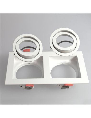 Empotrable Akrah rectangular dos luces blanco