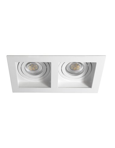 Empotrable Akrah rectangular dos luces blanco